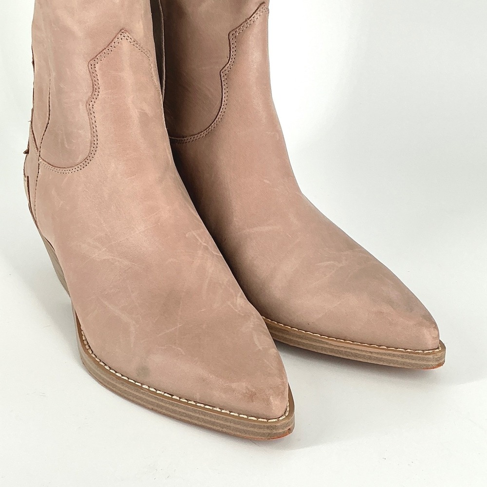 Marc Fisher LTD Size 10 READ Hilaria Tan Leather Western Cowboy Boots Pointed - Picture 2 of 15